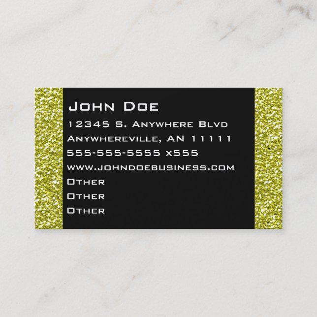 Sparkling Gold Border Business Card (Front)