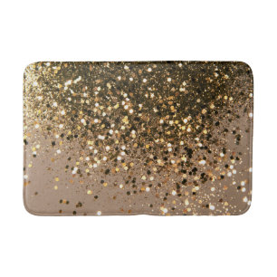 Sparkling Gold Brown Glitter Glam #1 (Faux Glitter Bath Mat