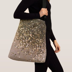 Sparkling Gold Brown Glitter Glam #1 Faux Glitter Crossbody Bag