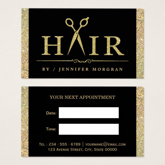 sparkling_gold_glitter_hair_salon_appointment_card r788f45efb5354a2dba53bb62d4d156a6_k0enp_540