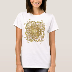 Sparkling gold glitter mandala flower T-Shirt