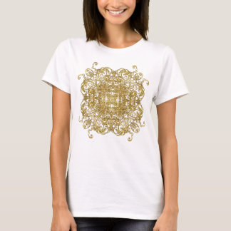 Sparkling gold glitter mandala flower T-Shirt