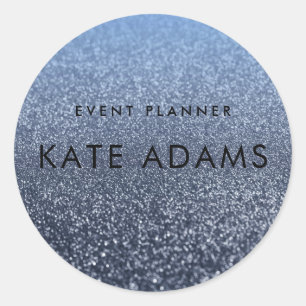 Sparkling Gold Marble Dark Navy Abstract Classic Round Sticker