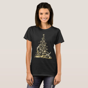 Sparkling gold merry Christmas tree T-Shirt