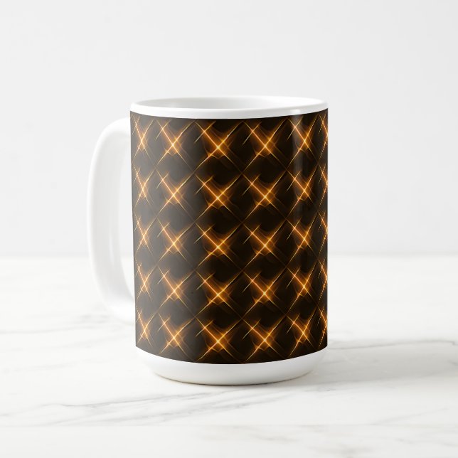 Sparkling Gold Star Pattern Coffee Mug (Front Left)
