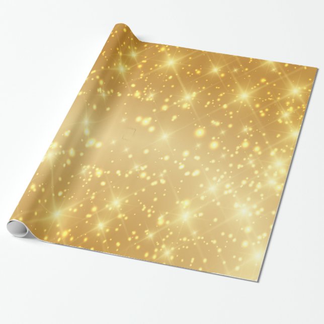 Sparkling Gold Wrapping Paper (Unrolled)