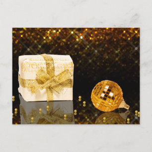 Sparkling Golden Christmas Holiday Postcard