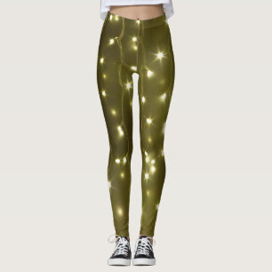 Sparkling Golden String of Lights Legging
