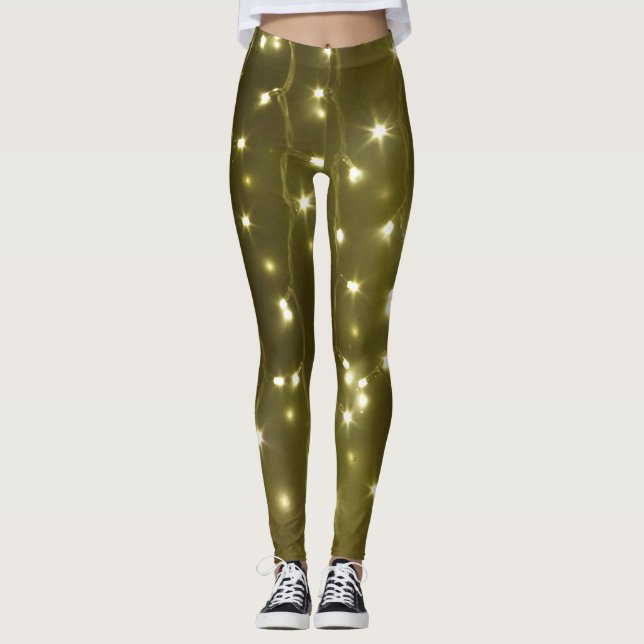 Sparkling Golden String of Lights Legging (Front)