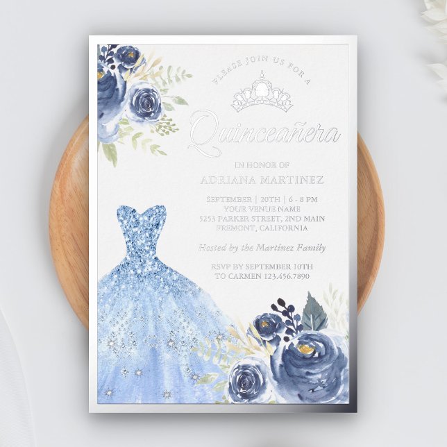 Sparkling Gown Pastel Blue Roses Quinceanera (Creator Uploaded)