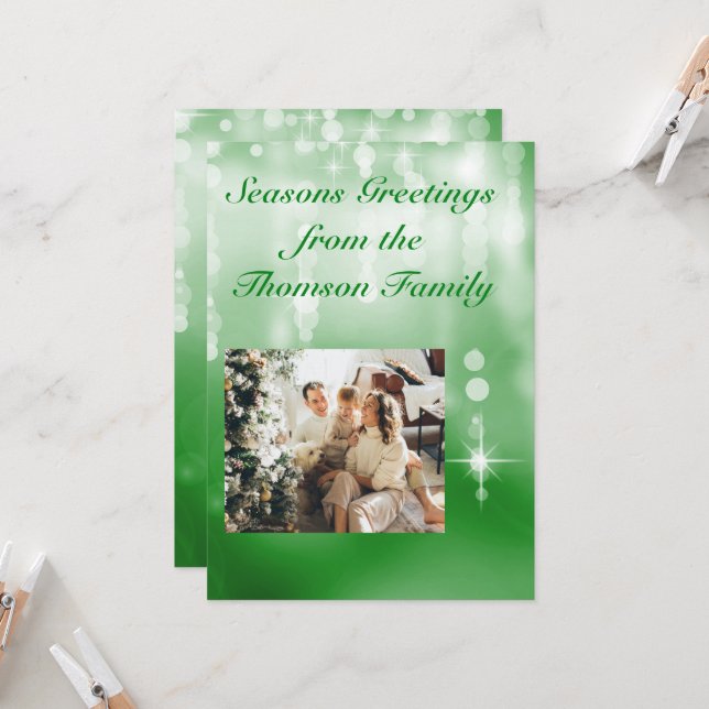 Sparkling Green design  Invitation (Front/Back In Situ)