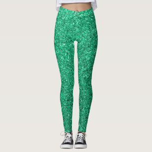 Sparkling Green Glitter Leggings