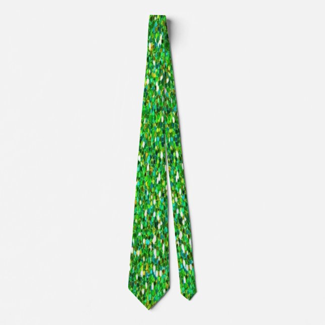Sparkling Green Holiday Bling Tie (Front)