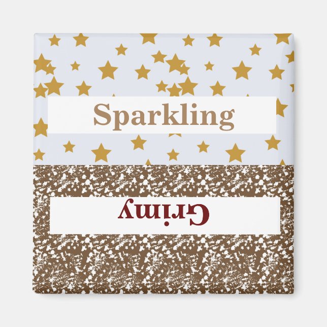 sparkling/grimy splatter/stars2 Inch Square Magnet (Front)