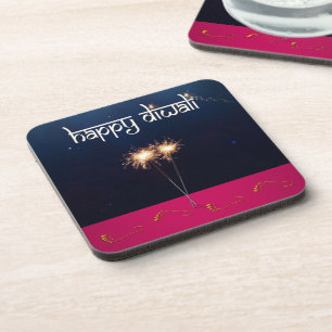 Sparkling Happy Diwali - Plastic Coaster