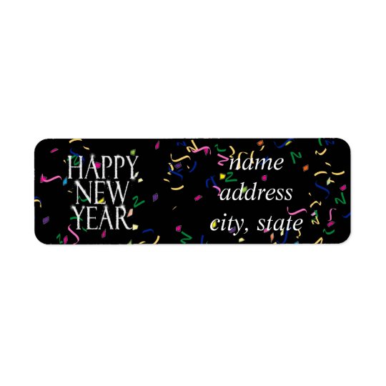 Sparkling Happy New Year Return Address Label