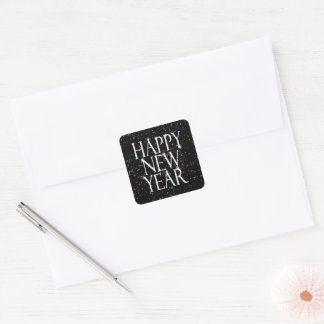 Sparkling Happy New Year Square Sticker