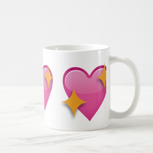 Sparkling Heart Emoji Coffee Mug (Right)