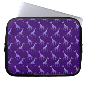 Sparkling Hippie Style Purple Giraffe Laptop Sleeve