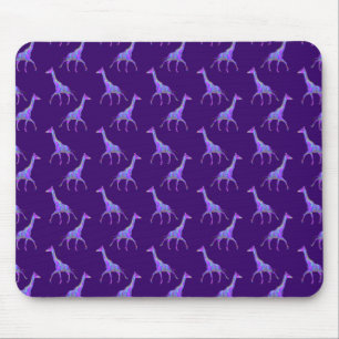 Sparkling Hippie Style Purple Giraffe Mouse Mat