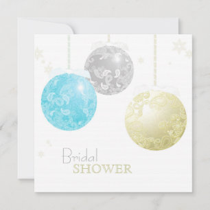 Sparkling Holiday Balls Bridal Shower Invitation