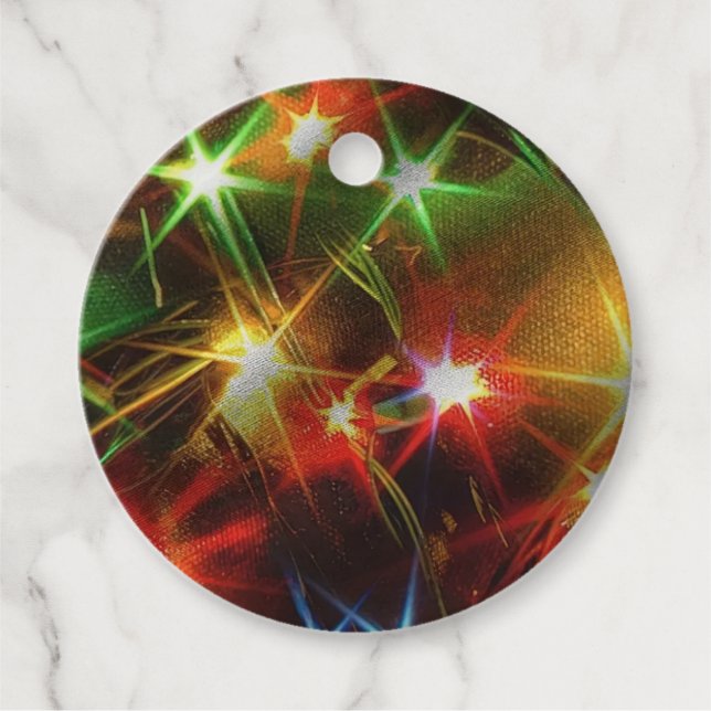 Sparkling Holiday Lights Favour Tags (Front)