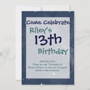 Sparkling Horse Constellation Stars Midnight Blue Invitation