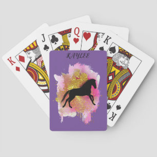 SPARKLING HORSE PLAYING CARDS PERSONALIZED.