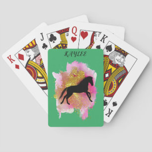 SPARKLING HORSE PLAYING CARDS PERSONALIZED.