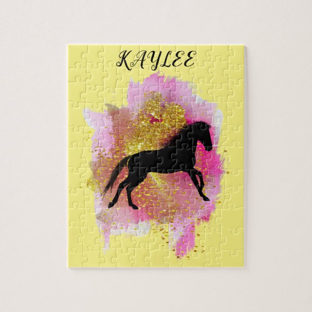 SPARKLING HORSE PUZZLE PERSONALIZED. (Vertical)