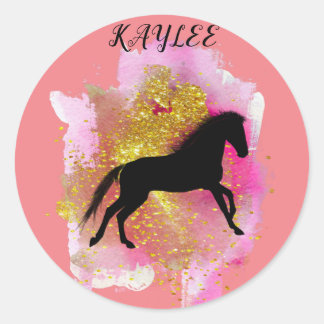 SPARKLING HORSE STICKERS PERSONALIZED