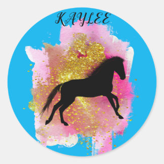 SPARKLING HORSE STICKERS PERSONALIZED