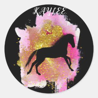 SPARKLING HORSE STICKERS PERSONALIZED
