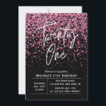 Sparkling Hot Pink Glitter Black 21st Birthday Invitation<br><div class="desc">Get the party started in style with Sparkling Hot Pink Glitter Black 21st Birthday invitations! These glitzy and glamourous invites are the perfect way to spread the word about your upcoming celebration. With a vibrant hot pink colour and sparkling glitter scattered across the front, your guests won't be able to...</div>