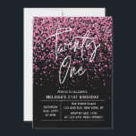 Sparkling Hot Pink Glitter Black 21st Birthday Invitation<br><div class="desc">Get the party started in style with Sparkling Hot Pink Glitter Black 21st Birthday invitations! These glitzy and glamourous invites are the perfect way to spread the word about your upcoming celebration. With a vibrant hot pink colour and sparkling glitter scattered across the front, your guests won't be able to...</div>