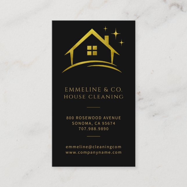 Sparkling House Cleaning  Business Card (Front)