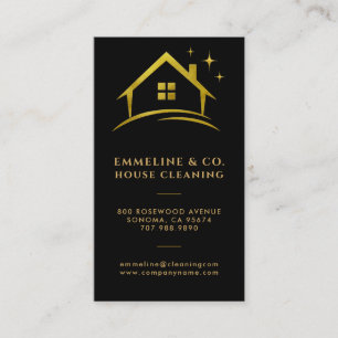 Sparkling House Cleaning Business Card