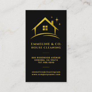 Sparkling House Cleaning Business Card