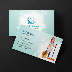 Sparkling House Cleaning Housekeeping Maid Service Business Card