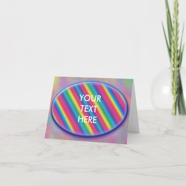 Sparkling Iridescent Rainbow Coloured Blank Invitation (Front)