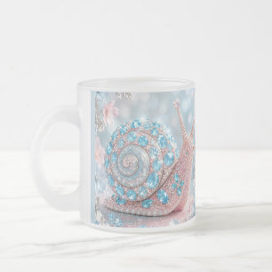 Sparkling Jewel Snail Frosted Glass Coffee Mug