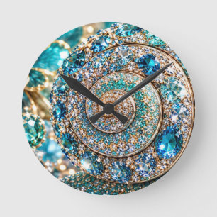 Sparkling Jewel Snail Round Clock
