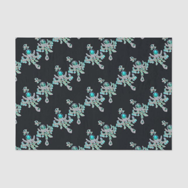 Sparkling jewelled decoupage  tissue paper (Front)