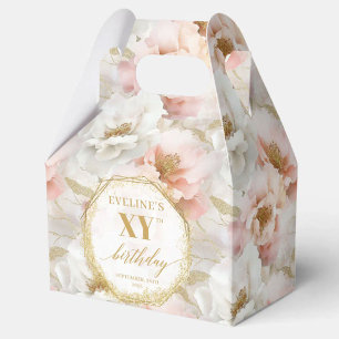 Sparkling Light Pink Boho Gold Birthday Favour Box
