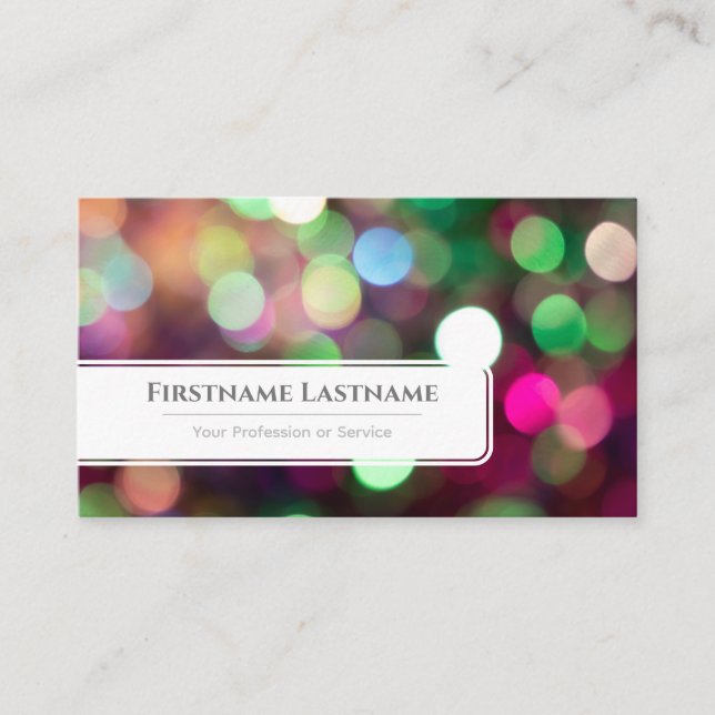 Sparkling lights bokeh professional Event Managers Business Card (Front)