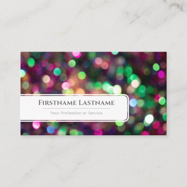 Sparkling lights bokeh professional Event Managers Business Card (Front)
