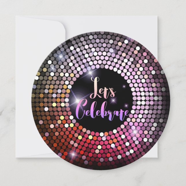 Sparkling Lights Chic Feminine Night Party Invitation (Front)