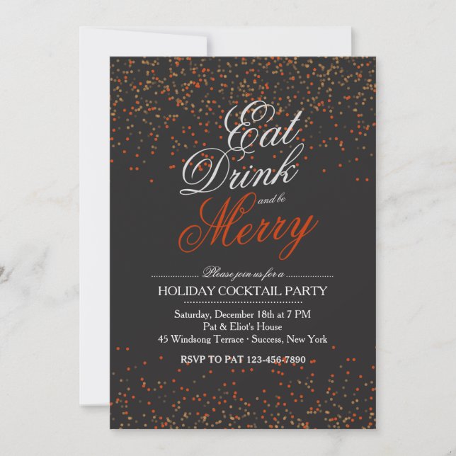 Sparkling Lights Holiday Party Invitation (Front)