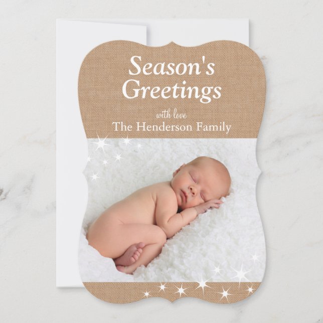 Sparkling Lights Holiday Photo Card (Front)