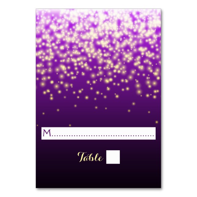 Sparkling lights in the sky wedding place card (Front)
